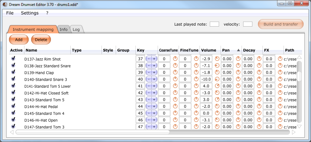 Drumset Editor