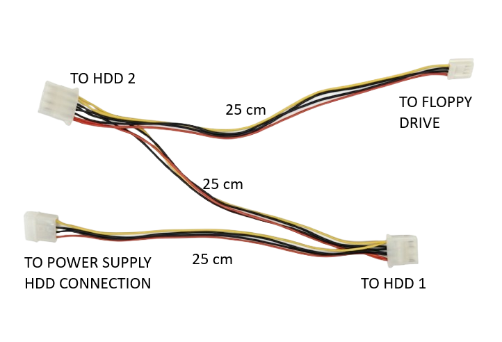 HDD to 2 x HDD + FDD power cable